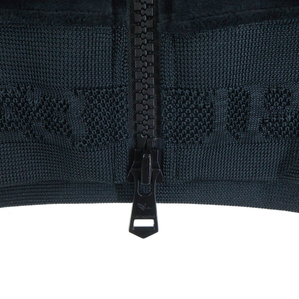 1 PIU 1 UGUALE 3(ウノピゥウノウグァーレトレ) 113 SPORT COMBINATION SPORT ZIP UP PARKA ベロア ジップアップパーカー フーディ ブラック SK035