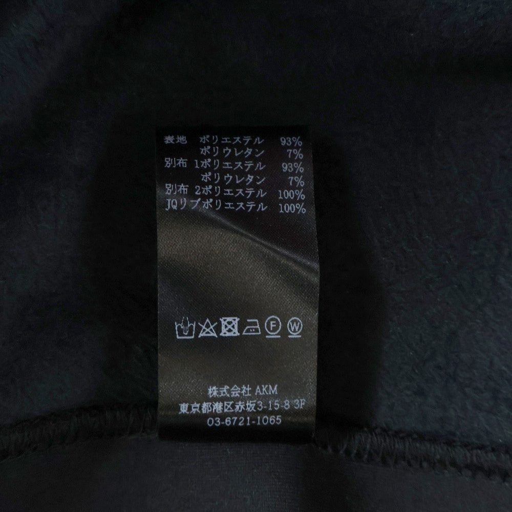 1 PIU 1 UGUALE 3(ウノピゥウノウグァーレトレ) 113 SPORT COMBINATION SPORT ZIP UP PARKA ベロア ジップアップパーカー フーディ ブラック SK035