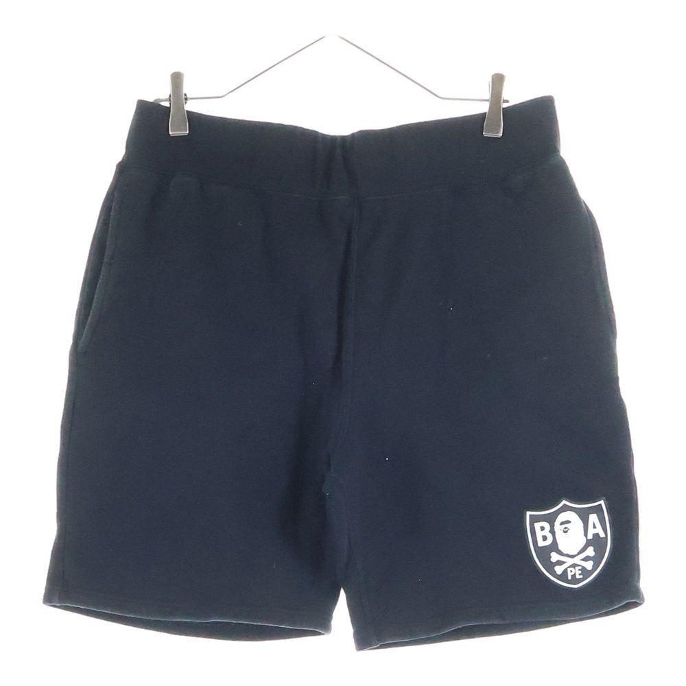 A BATHING APE(アベイシングエイプ) フロントロゴプリントハーフパンツ ショーツ ブラック 004SPI201001M