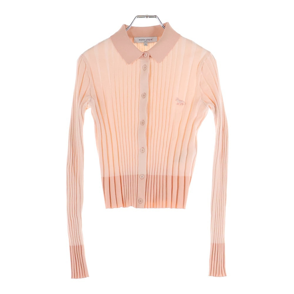 MAISON KITSUNE(メゾンキツネ) 22AW BABY FOX PATCH BOXY CARDIGAN OW00504KT1121 ベイビーフォックスパッチ ボクシーカーディガン ピンク レディース