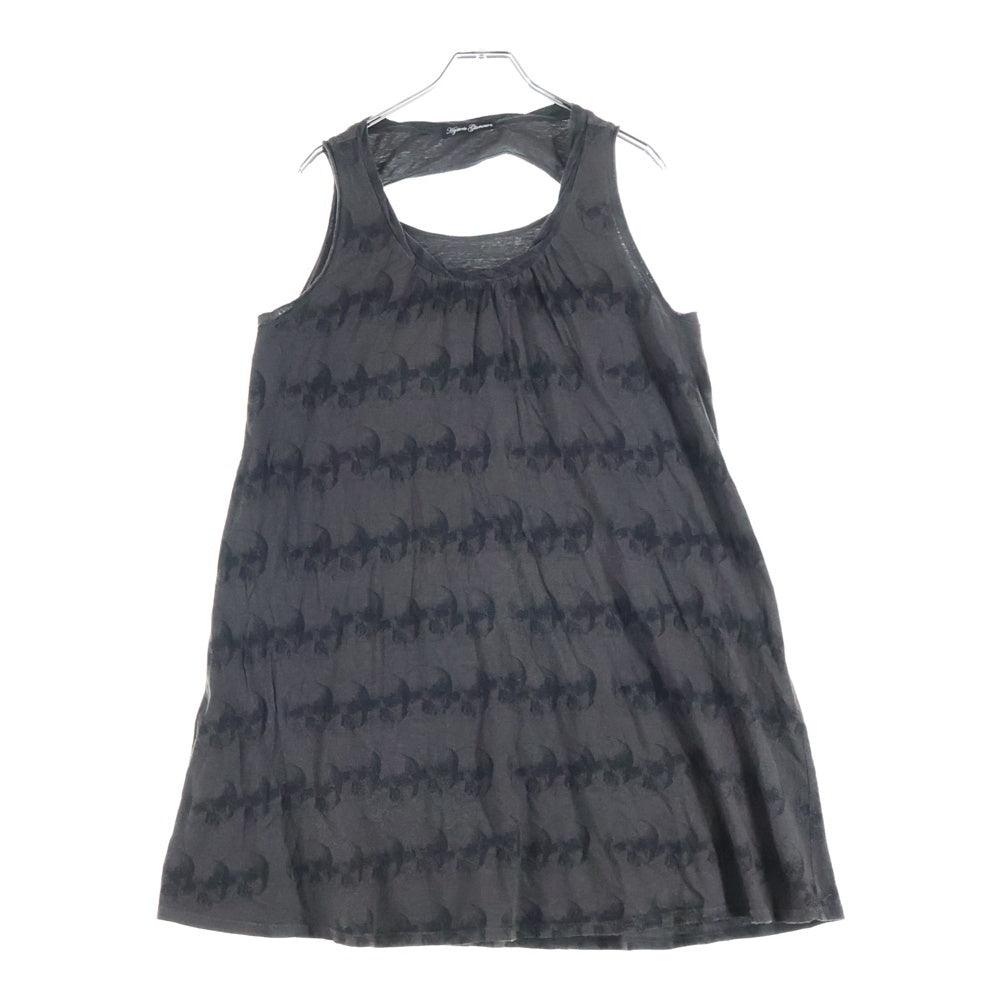 HYSTERIC GLAMOUR(ヒステリックグラマー) 総柄スカルデザイン ノースリーブワンピース グレー レディース 2C0-3470