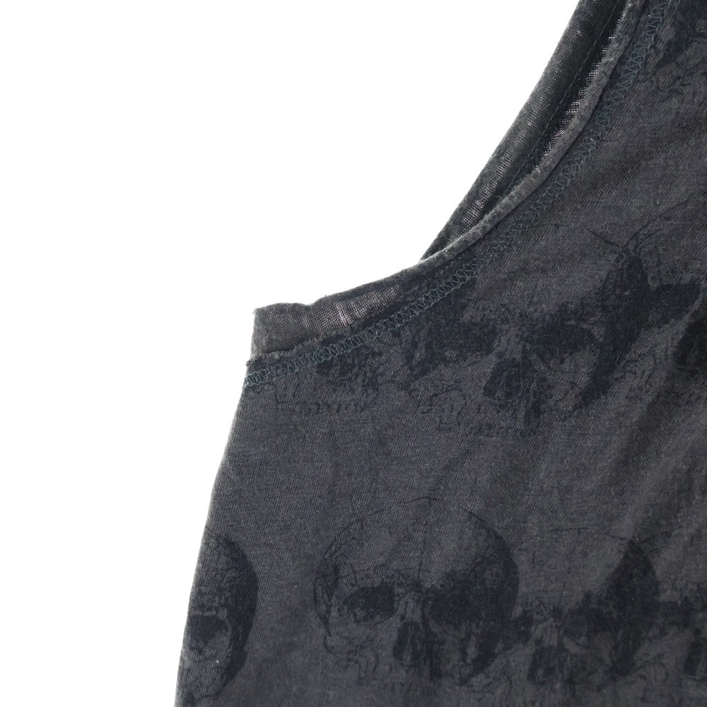 HYSTERIC GLAMOUR(ヒステリックグラマー) 総柄スカルデザイン ノースリーブワンピース グレー レディース 2C0-3470