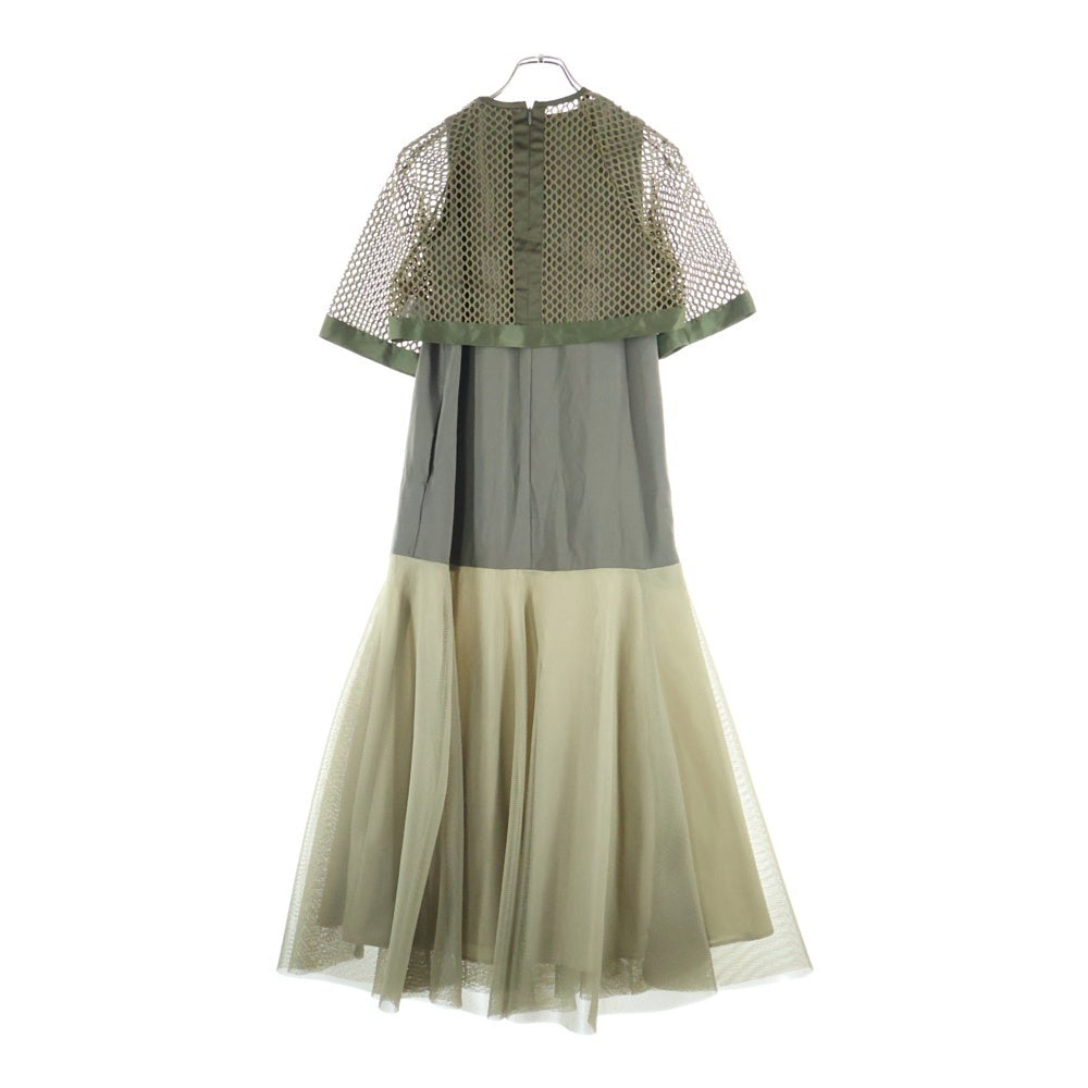 UN3D.(アンスリード) 2WAYメッシュ ドッキング ハーフスリーブ ワンピース カーキ レディース 522310304301-01