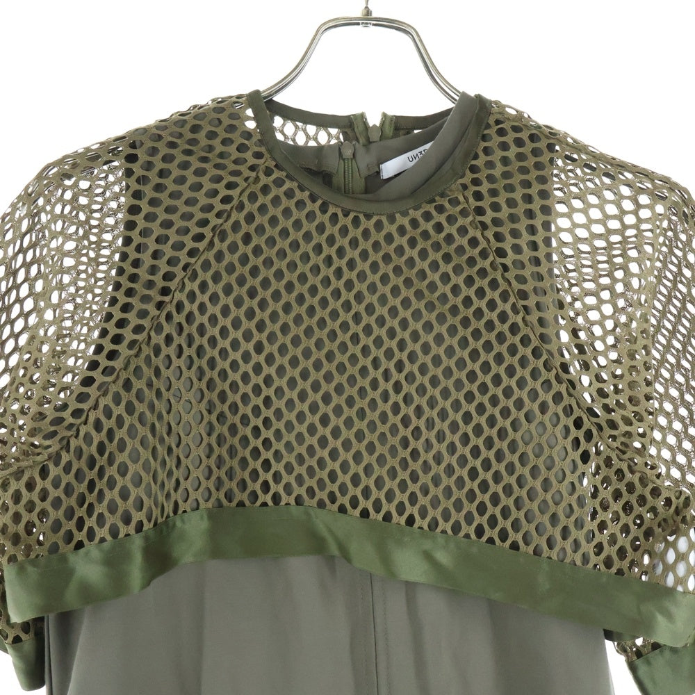 UN3D.(アンスリード) 2WAYメッシュ ドッキング ハーフスリーブ ワンピース カーキ レディース 522310304301-01