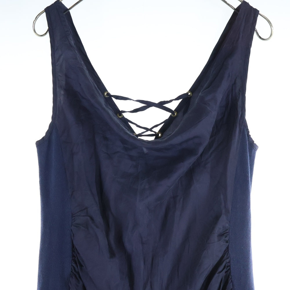 NO BRAND(ノーブランド) taille 【タイレ】 ノースリーブ レーヨン オールインワン レディース ネイビー 3210090004