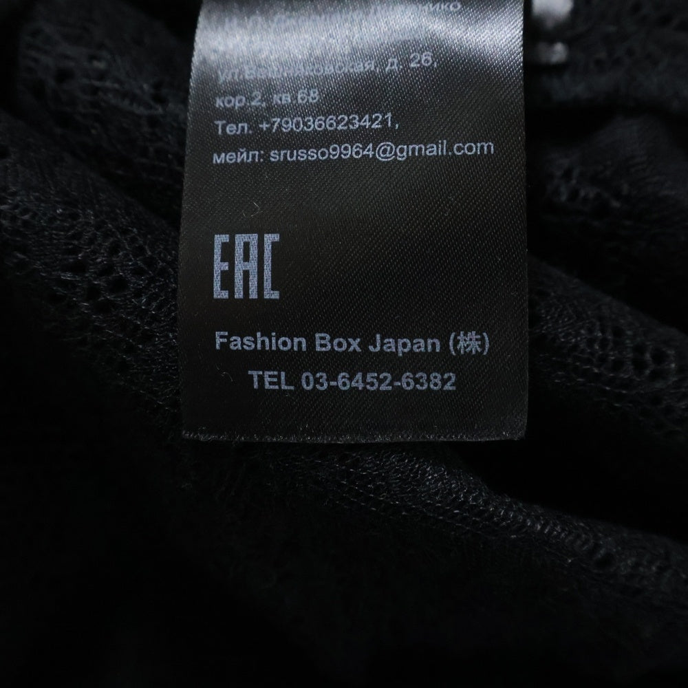 REPLAY(リプレイ) MESH Sweatshirt W3280.000.83496 メッシュデザイン バックワンポイントロゴプレートスウェットトレーナー ブラック レディース