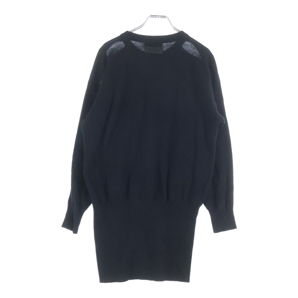 DIESEL(ディーゼル) スリットデザイン クルーネックニットセーター ワンピース レディース ブラック IT000906