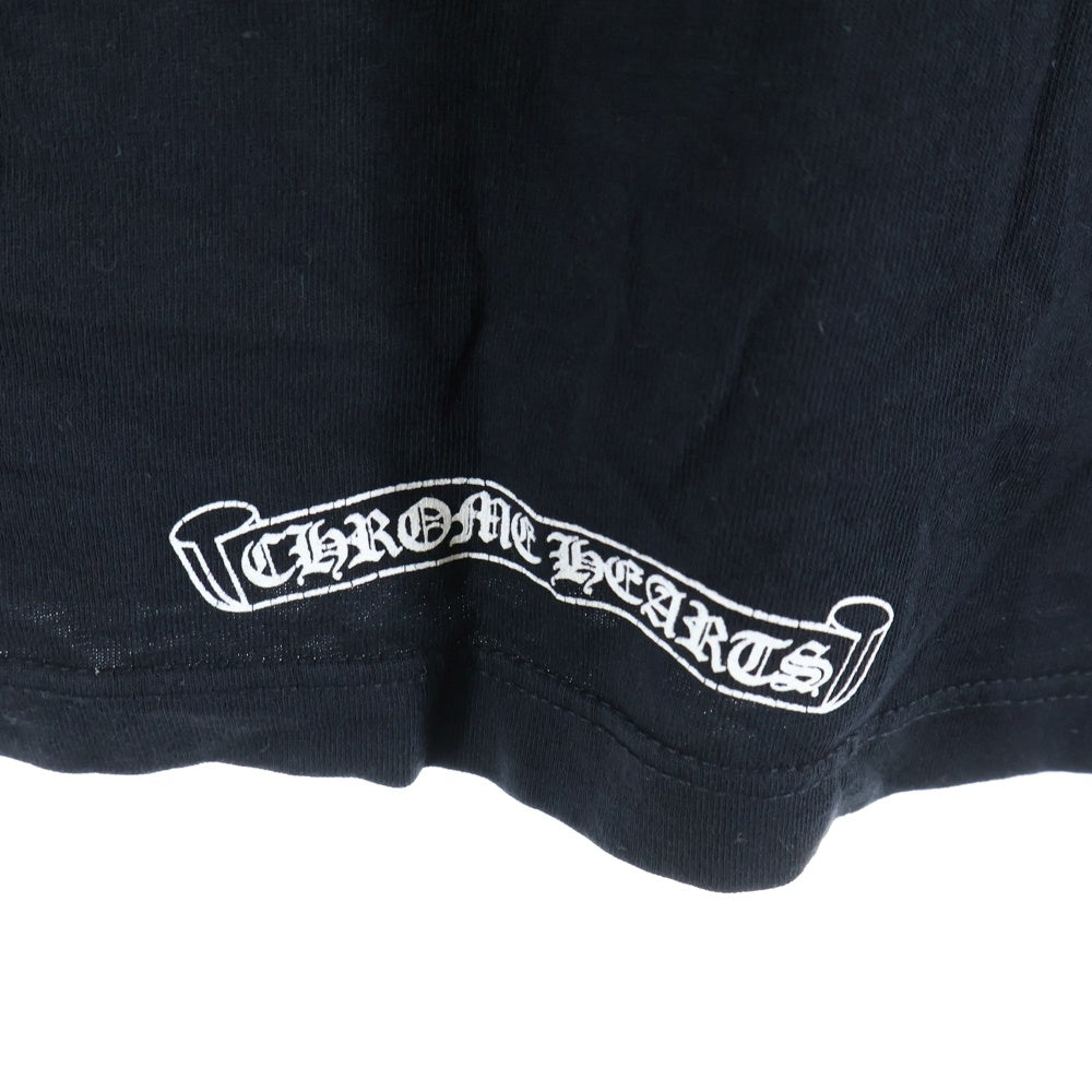 CHROME HEARTS(クロムハーツ) CH POLO L/S BSフレア ブラックロジウムボタン RS3プリント 長袖ポロシャツ ロングスリーブカットソー ブラック