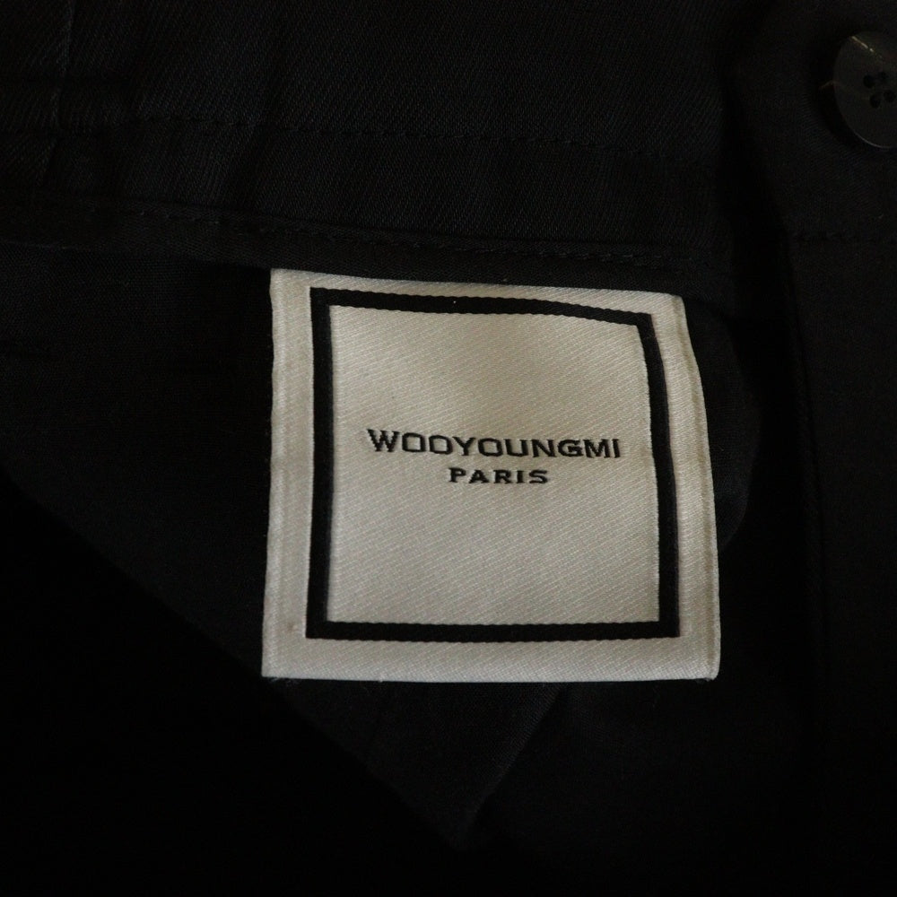wooyoungmi(ウーヨンミ) 22AW Folding W221PT21928B ストレートスラックスパンツ ブラック
