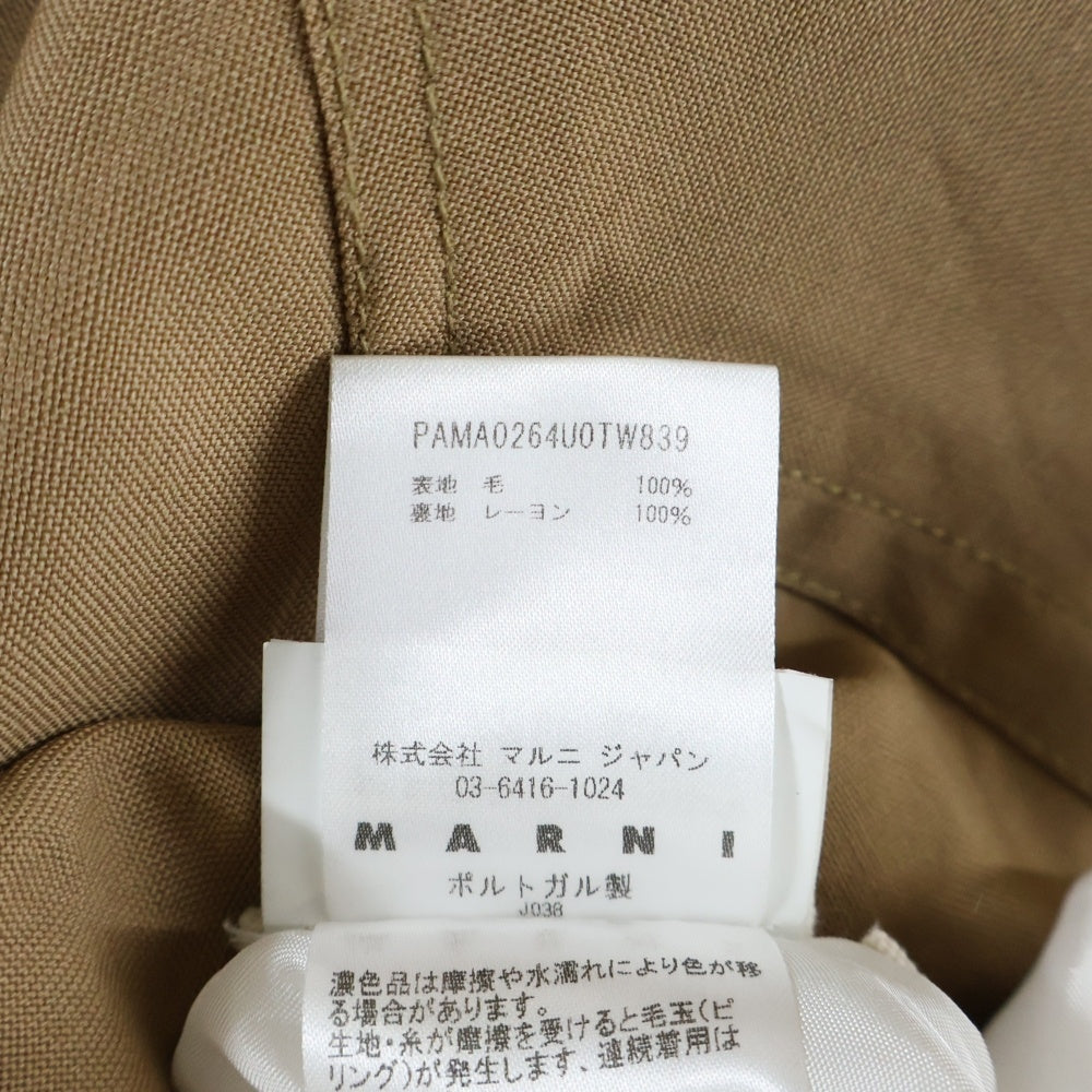 MARNI(マルニ) 21AW WIDE SLACKS PAMA0264U0TW839 ウール ワイドスラックスパンツ ベージュ レディース