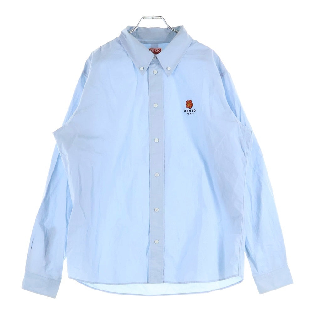 KENZO(ケンゾー) BOKE FLOWER CRES SHIRT FC65CH4099LH ボケフラワーロゴ刺繍 長袖シャツ ブルー