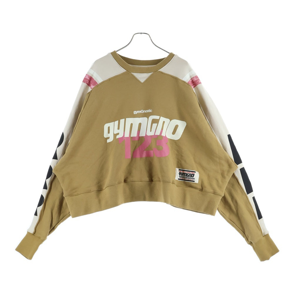 RIVINGTON roi Rebis(リヴィントンロイレビス ) 24SS AGAPE CREWNECK フロントロゴプリント クロップド丈スウェットトレーナー ベージュ