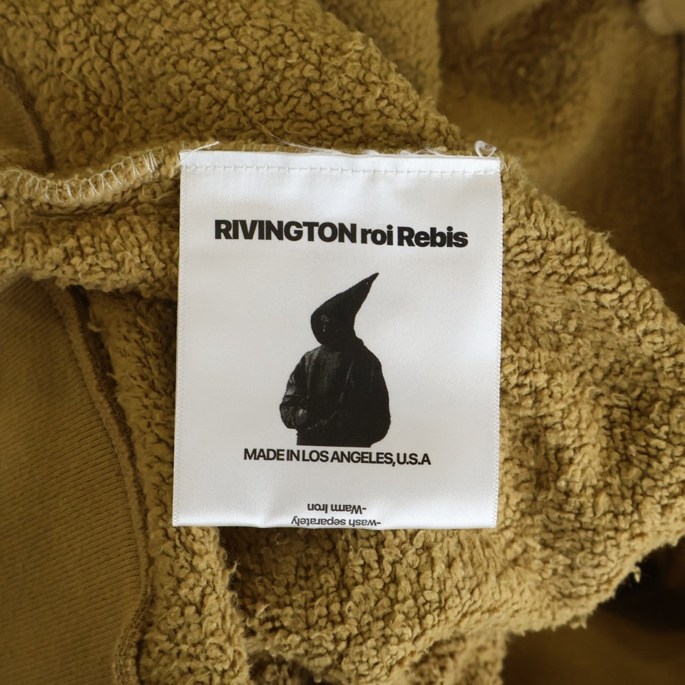 RIVINGTON roi Rebis(リヴィントンロイレビス ) 24SS AGAPE CREWNECK フロントロゴプリント クロップド丈スウェットトレーナー ベージュ
