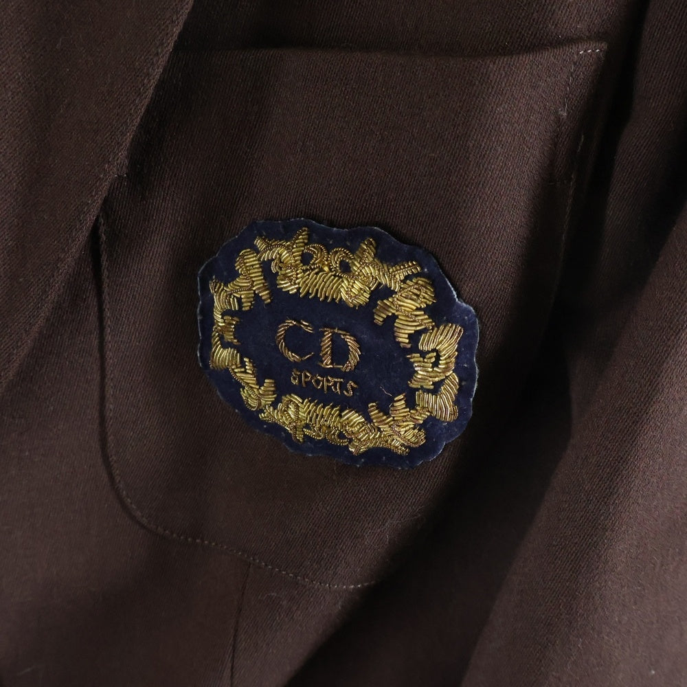 Christian Dior(クリスチャンディオール) SPORTS 90S フロントワンポイントロゴパッチ刺繍 テーラードジャケット ブラウン 1N10260