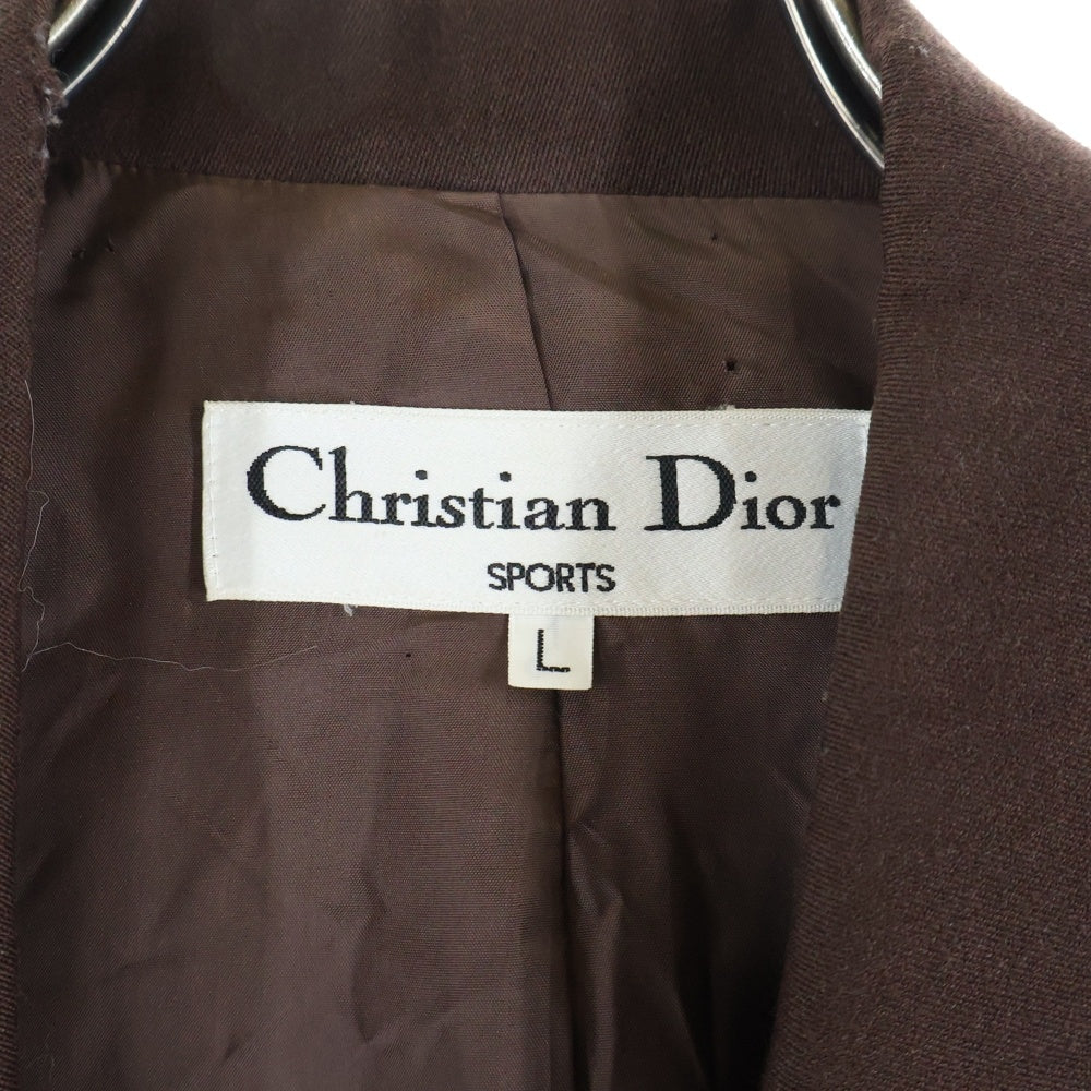Christian Dior(クリスチャンディオール) SPORTS 90S フロントワンポイントロゴパッチ刺繍 テーラードジャケット ブラウン 1N10260
