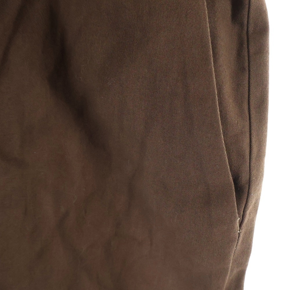 NO BRAND(ノーブランド) FUJI フジ コットンワイドトラウザーズ スラックス ブラウン