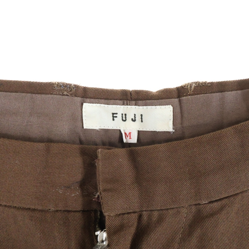 NO BRAND(ノーブランド) FUJI フジ コットンワイドトラウザーズ スラックス ブラウン