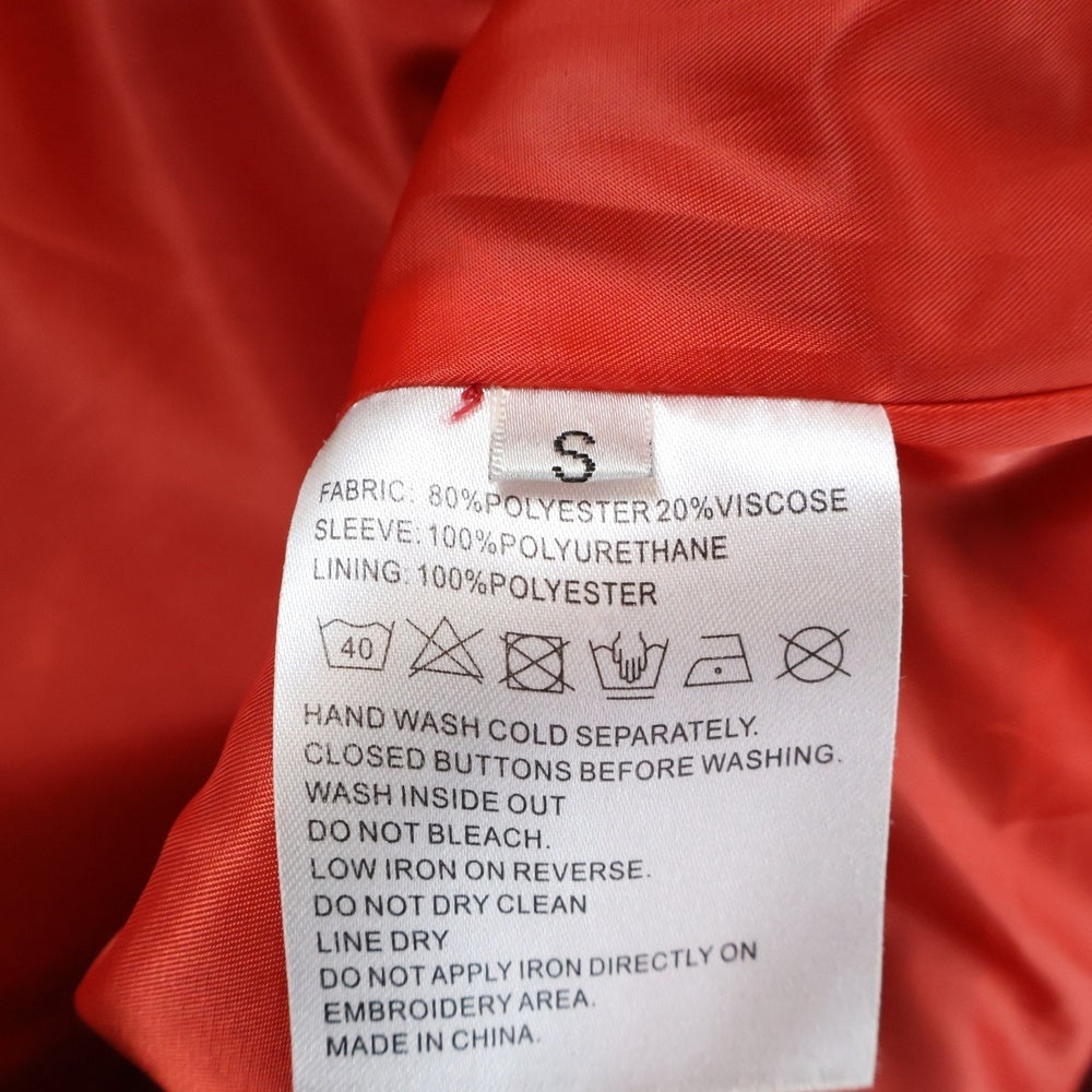 La FAM(ラファム) フロントロゴ刺繍 レザージャケット スタジャン レッド