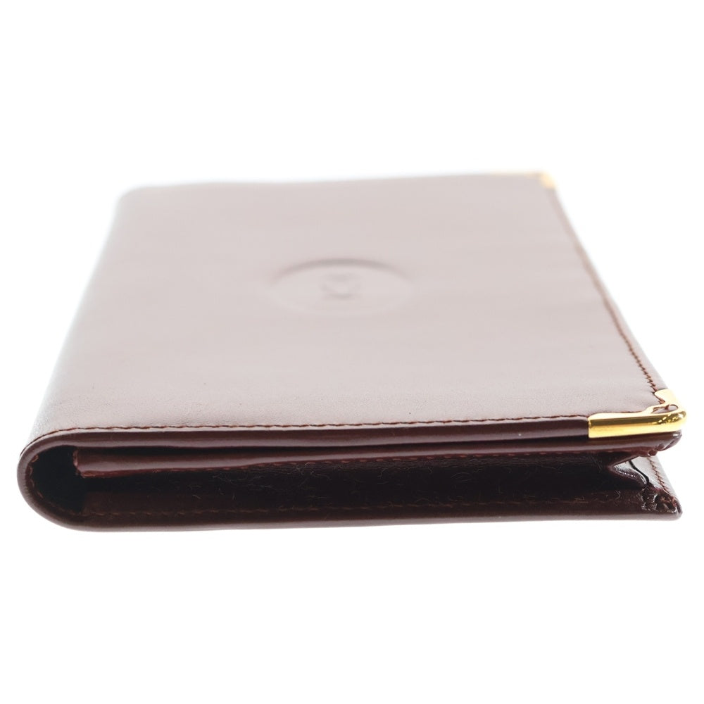 Cartier(カルティエ) マストライン 札入れ 長財布 レザーウォレット ボルドー