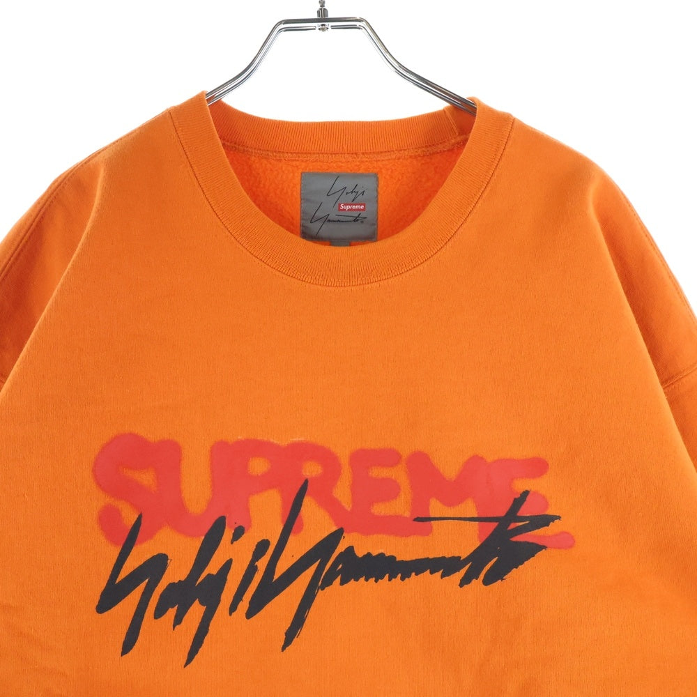 SUPREME(シュプリーム) 20AW ×Yohji Yamamoto ヨウジヤマモト フロントプリント クルーネック 長袖スウェット トレーナー オレンジ