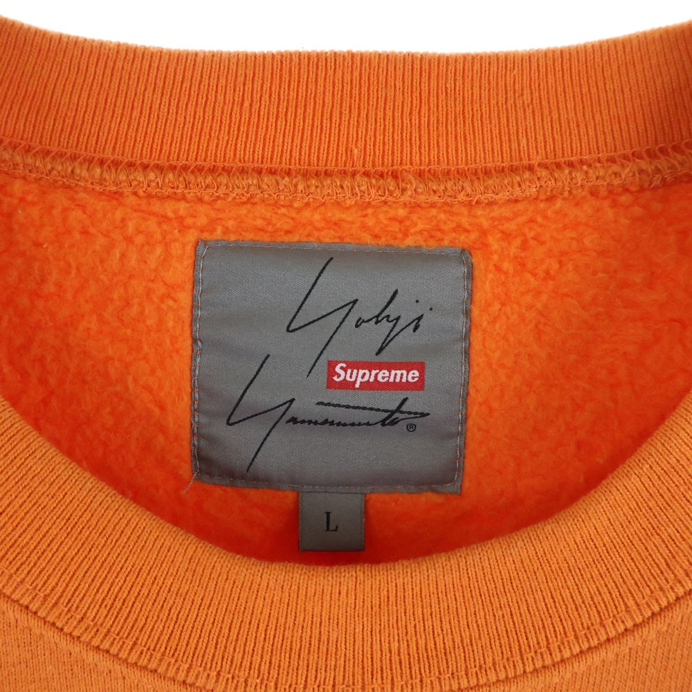 SUPREME(シュプリーム) 20AW ×Yohji Yamamoto ヨウジヤマモト フロントプリント クルーネック 長袖スウェット トレーナー オレンジ