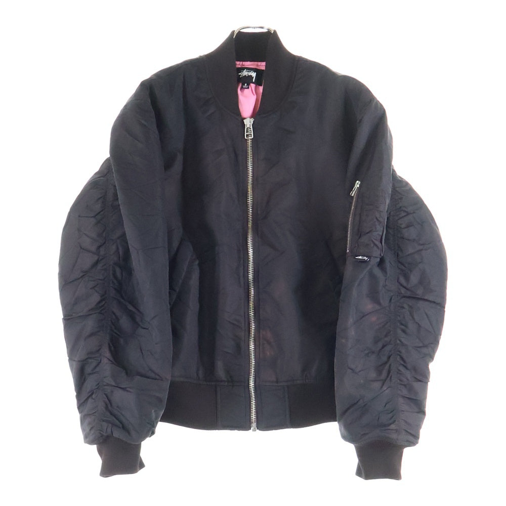 STUSSY(ステューシー) DYED NYLON BOMBER MA-1 115694 ダイド ナイロンボンバージャケット ブルゾンジャケット ブラック