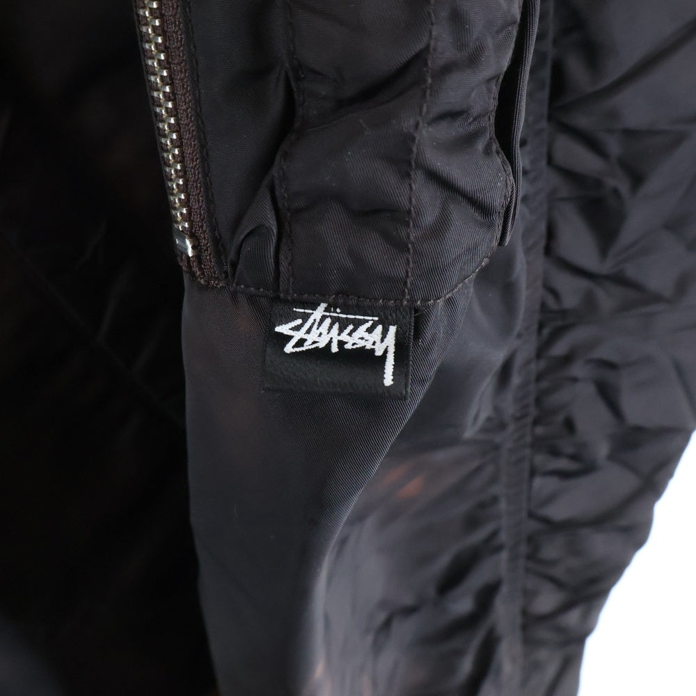 STUSSY(ステューシー) DYED NYLON BOMBER MA-1 115694 ダイド ナイロンボンバージャケット ブルゾンジャケット ブラック
