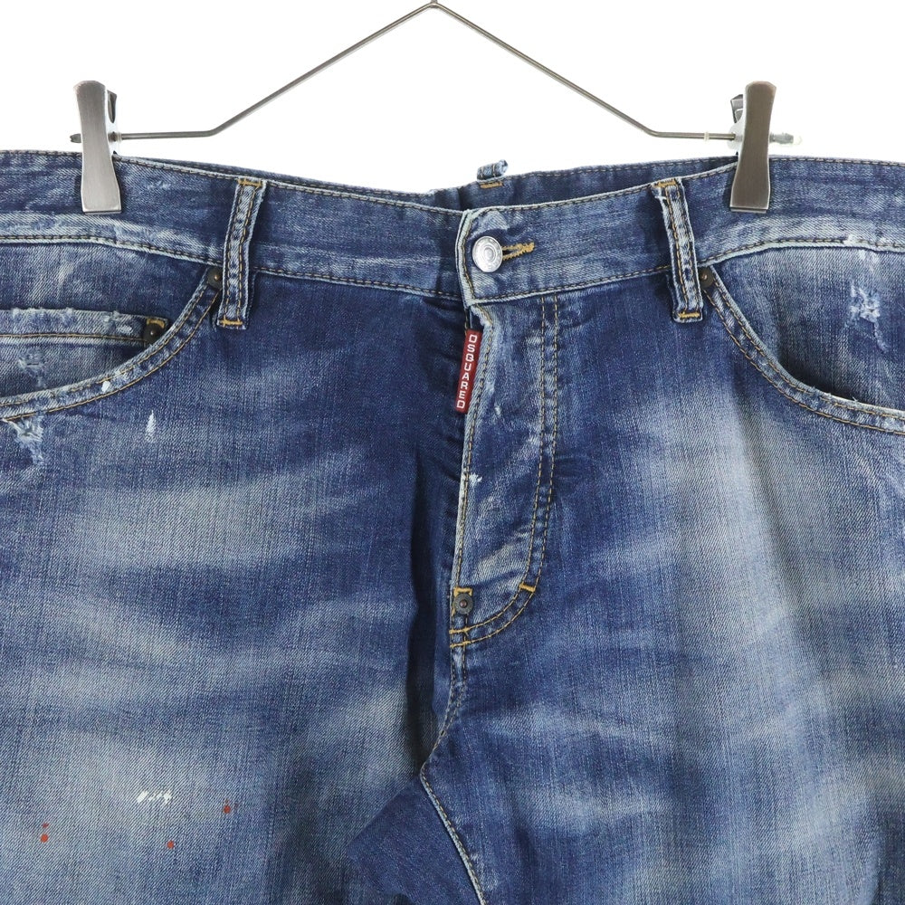 DSQUARED2(ディースクエアード) 12AW ペイント ダメージ加工 デニムパンツ ジーンズ インディゴ S74LA0466