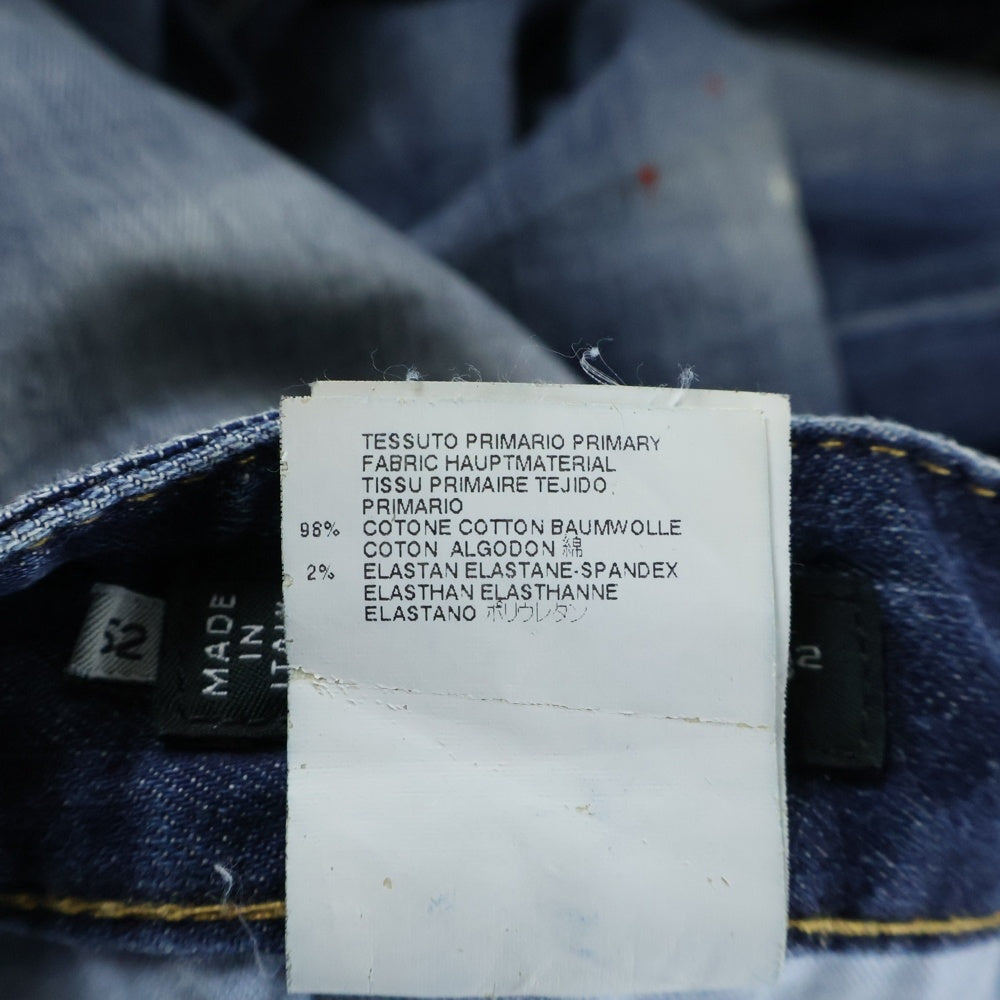 DSQUARED2(ディースクエアード) 12AW ペイント ダメージ加工 デニムパンツ ジーンズ インディゴ S74LA0466