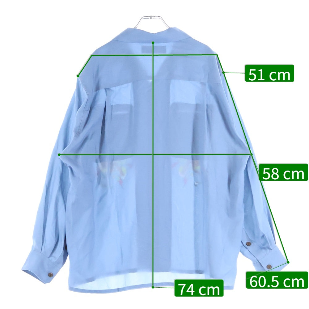 WACKO MARIA(ワコマリア) TIM LEHI HAWAIIAN SHIRT L/S ティム・リーハイ ハワイアンシャツ アロハシャツ 長袖シャツ ブルー 25FW-WMS-HI05