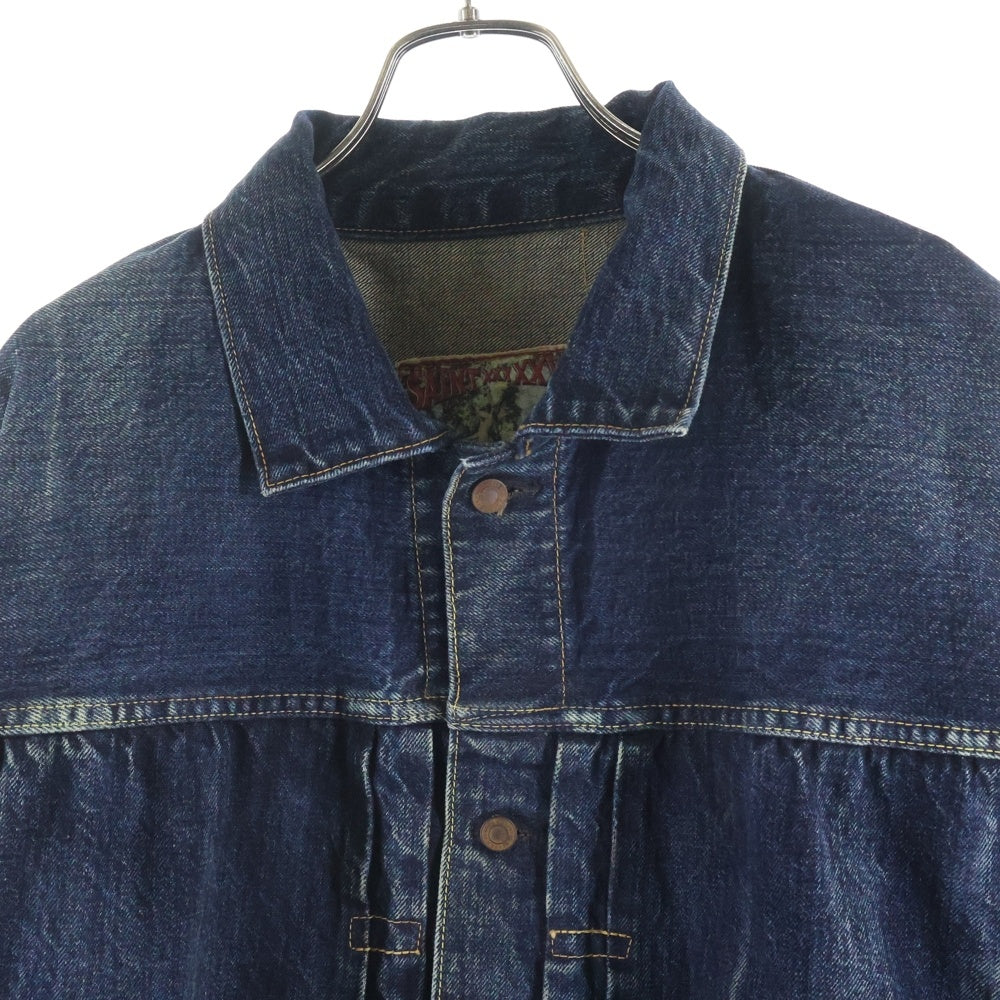 SAINT MICHAEL(セントマイケル) 24SS ×BerBerJin BJ DENIM JKT SM-YS8-0000-C72 ベルベルジン 1stモデル ダメージ加工 デニムジャケット Gジャン インディゴ