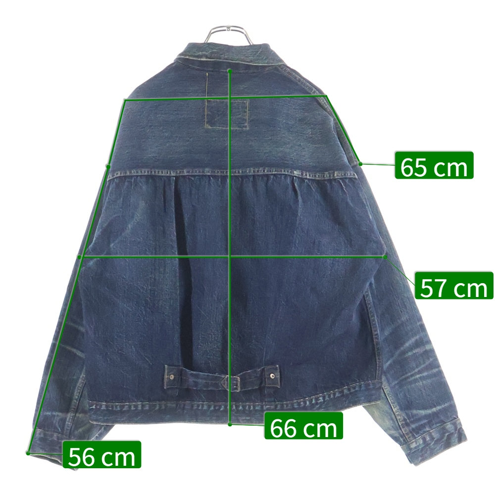 SAINT MICHAEL(セントマイケル) 24SS ×BerBerJin BJ DENIM JKT SM-YS8-0000-C72 ベルベルジン 1stモデル ダメージ加工 デニムジャケット Gジャン インディゴ