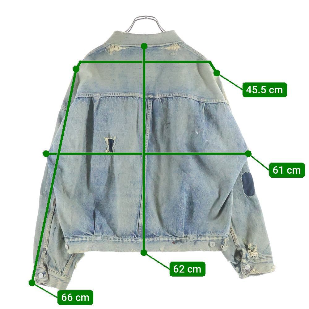 SAINT MICHAEL(セントマイケル) 23AW×BerBerJin DENIM JACKET SM-A23-0000-C17 ベルベルジン 2nd タイプ ダメージ加工 デニムジャケット インディゴ