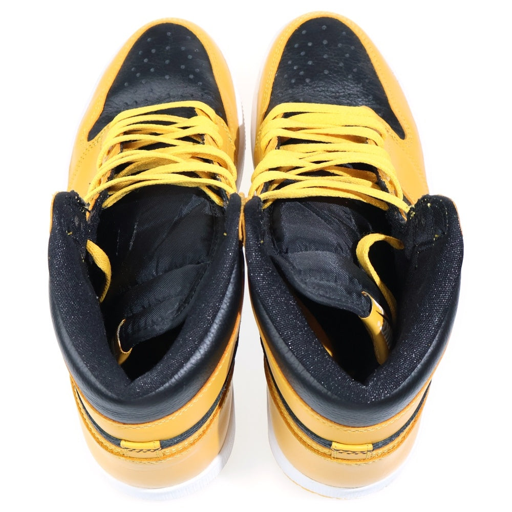 NIKE(ナイキ) AIR JORDAN1 RETRO HIGH OG POLLEN 555088-701 エアジョーダン 1 レトロ パラン ハイカットスニーカー ブラック/イエロー U9/27cm