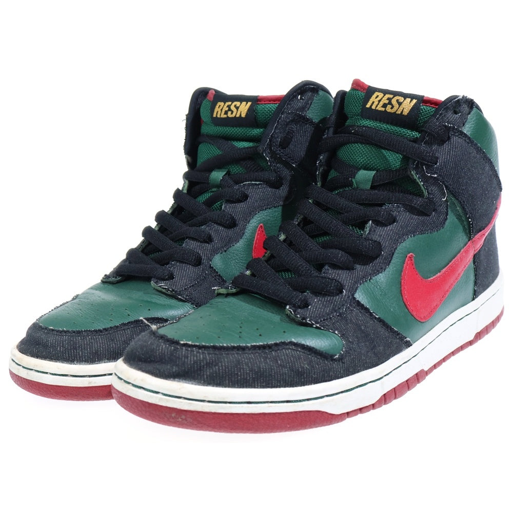 NIKE(ナイキ) 【観賞用 2009年製】 DUNK HIGH PREMIUM RESN 313171-362 ダンク ハイ プレミアム エスビー スケートボーディング ハイカットスニーカー グリーン US10/28cm