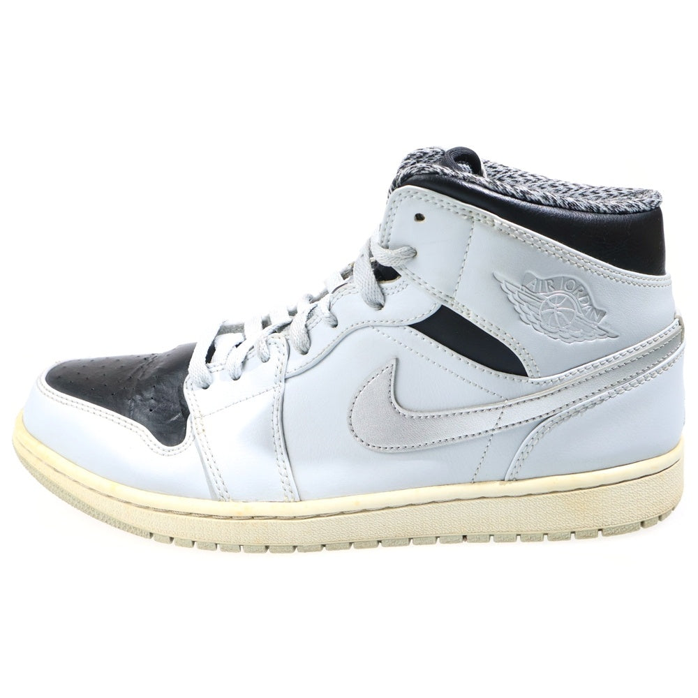NIKE(ナイキ) 【観賞用 2016年製】 AIR JORDAN 1 MID PURE PLATINUM 554724-032 エア ジョーダン1 ピュア プラチナム ハイカットスニーカー グレー US10.5/28.5cm