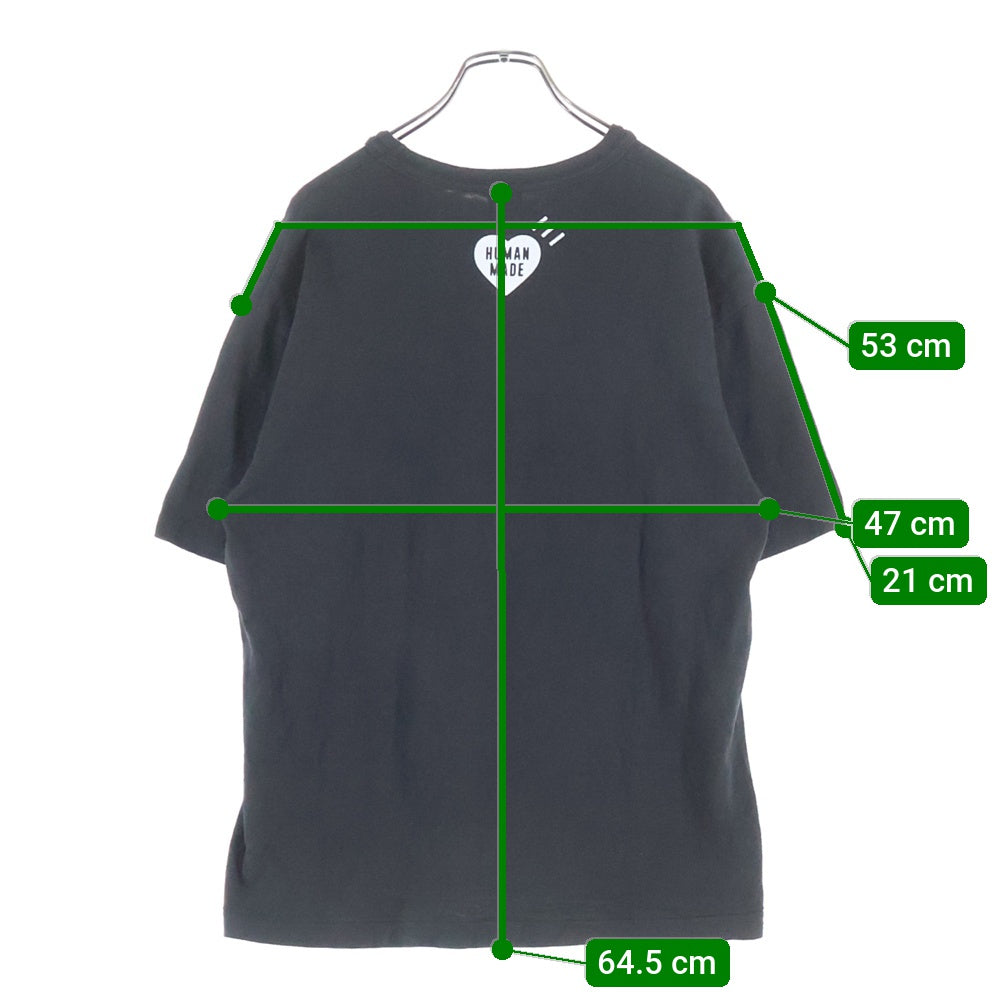 HUMAN MADE(ヒューマンメイド) 24AW GRAPHIC T-SHIRT #13 HM28TE016 カモ フロントグラフィックロゴプリント クルーネック半袖Tシャツカットソー ブラック