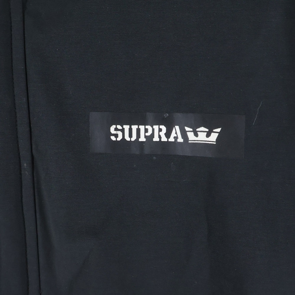SUPRA(スープラ) フロントロゴプリント ジップアップナイロンジャケット ブラック 102081-008