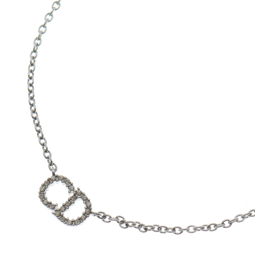 Christian Dior(クリスチャンディオール) CLAIR D LUNE NECKLACE N0717CDLCY クレール ディー リュヌ ラインストーン CDロゴネックレス シルバー レディース