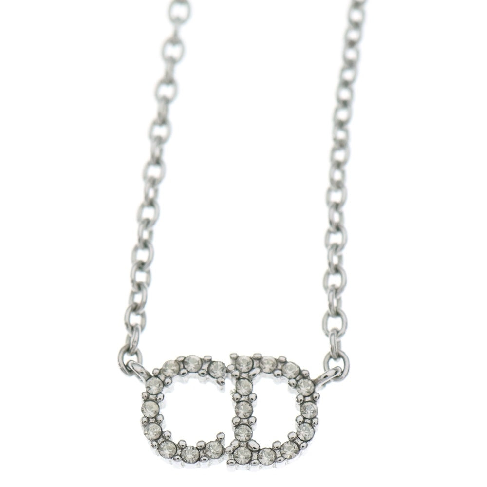 Christian Dior(クリスチャンディオール) CLAIR D LUNE NECKLACE N0717CDLCY クレール ディー リュヌ ラインストーン CDロゴネックレス シルバー レディース
