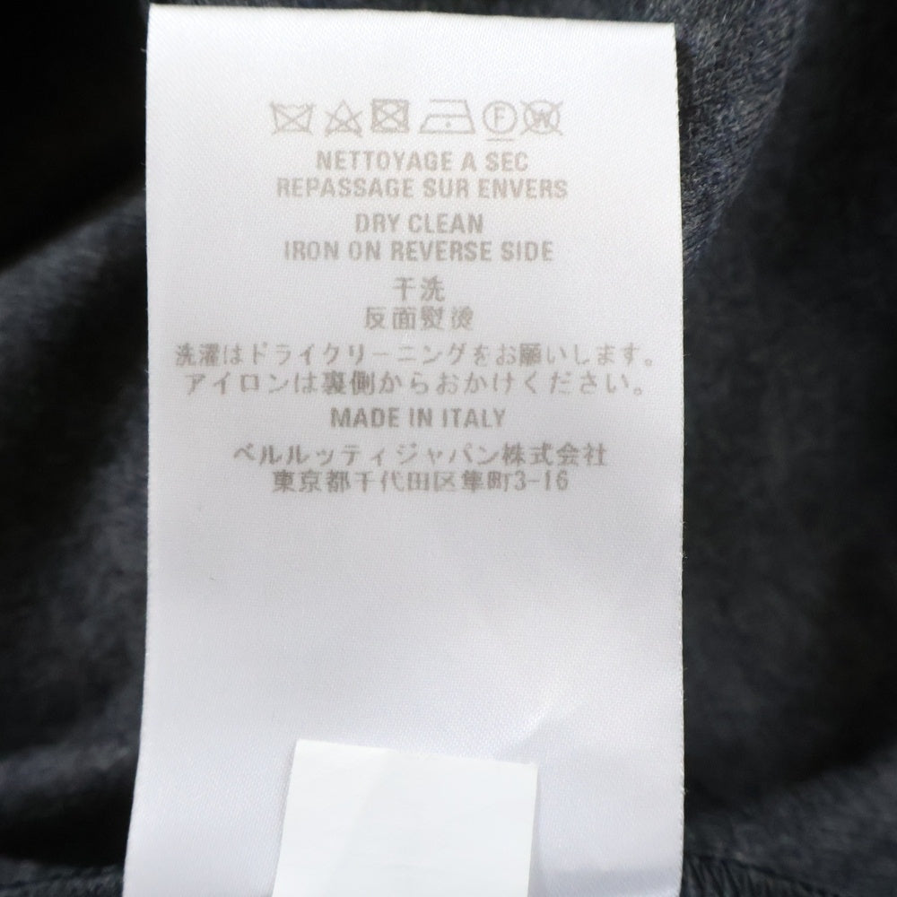 Berluti(ベルルッティ) フロントトライアングルロゴパッチ クルーネック長袖スウェットトレーナー ネイビー R22JRL62