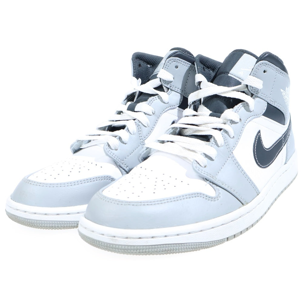 NIKE(ナイキ) AIR JORDAN 1 MID GREYSCALE エアジョーダン 1 ミッドカットスニーカー ホワイト/グレー US9/27cm 554724-078