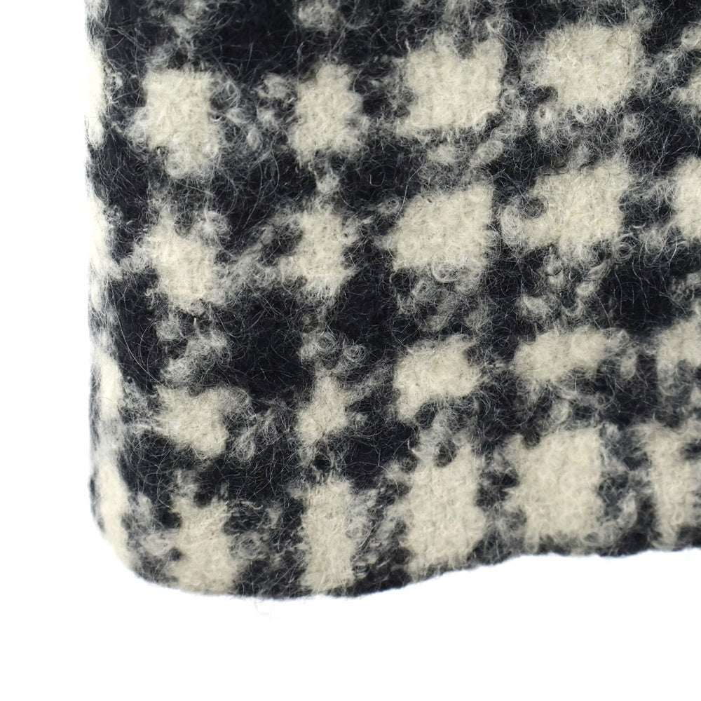 DRIES VAN NOTEN(ドリスヴァンノッテン) Wool Silk Blend chester Coat ウール シルク混 チェック柄 チェスターコート ホワイト/ブラック レディース