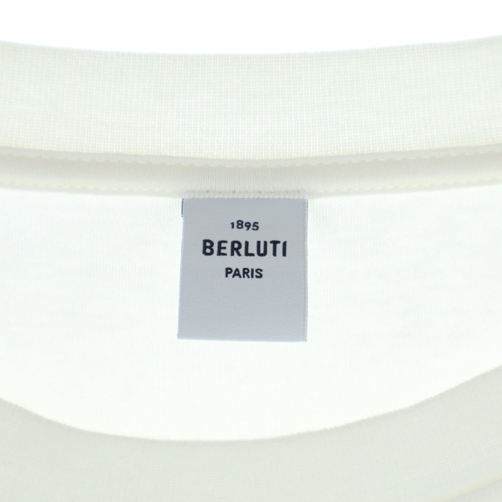 Berluti(ベルルッティ) スクリットロゴ刺繍 クルーネック半袖Tシャツカットソー ホワイト R23JRS80JAWK