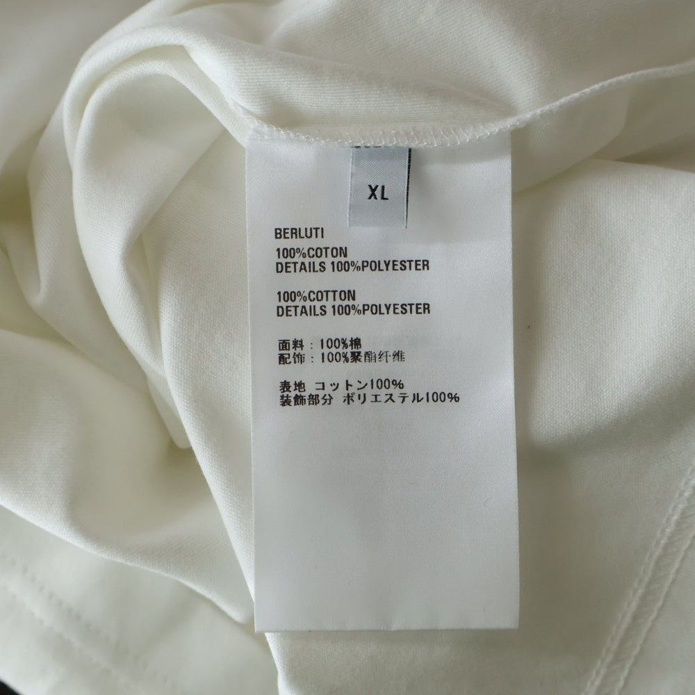 Berluti(ベルルッティ) スクリットロゴ刺繍 クルーネック半袖Tシャツカットソー ホワイト R23JRS80JAWK