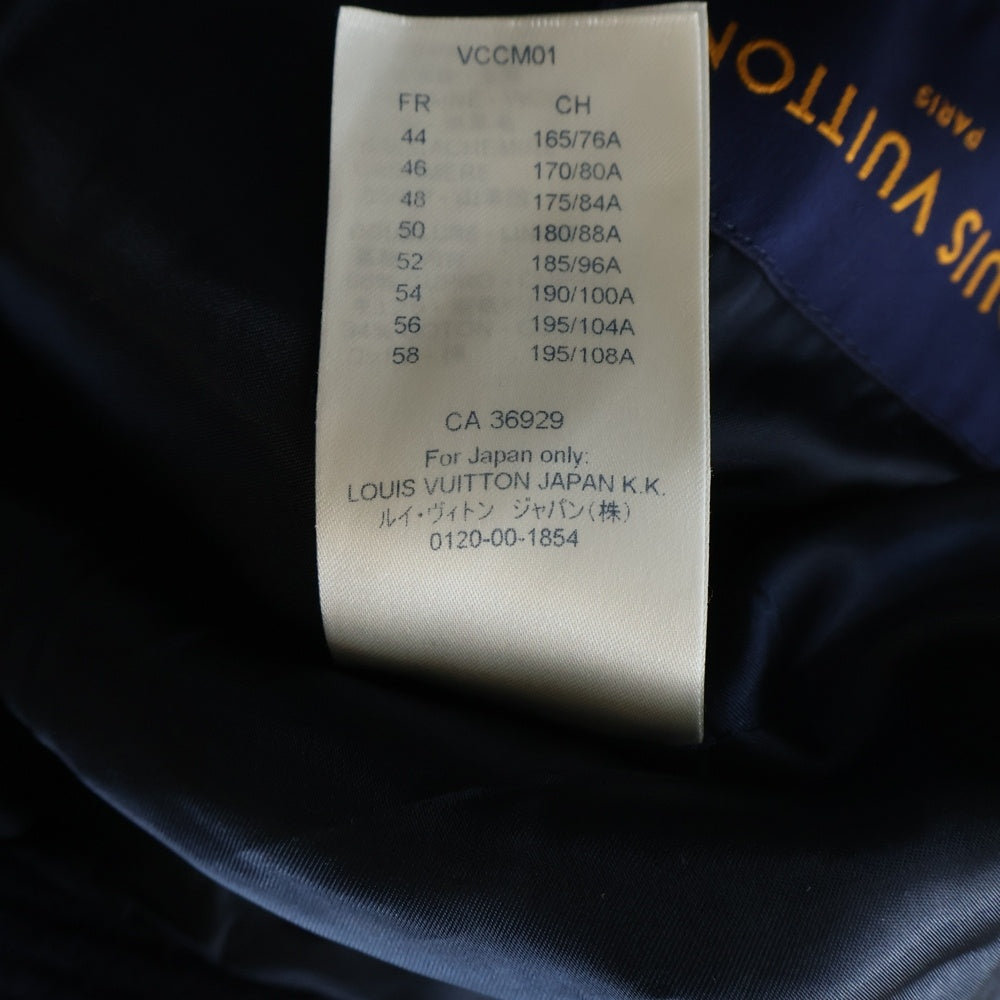 LOUIS VUITTON(ルイヴィトン) 20SS ワンポイントロゴプレート カシミヤウールジップアップコート ネイビー RM201M NQY HIB01E