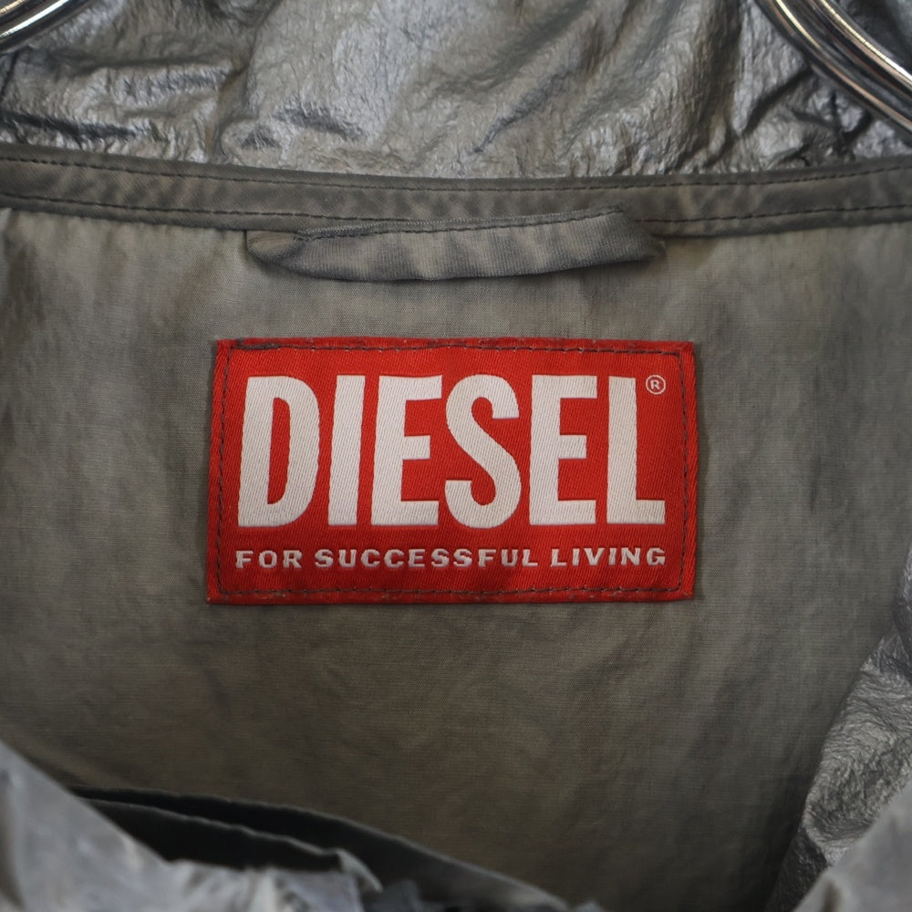 DIESEL(ディーゼル) 25SS J-Noode-A Packable hooded anorak jacket A16207 ナイロン ハーフジップ アノラックジャケット グレー