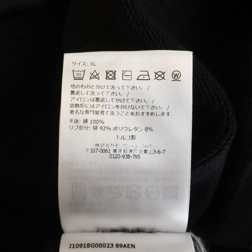 MONCLER(モンクレール) 24SS SWEAT SHIRT ロゴ刺繍 クルーネックスウェットトレーナー ブラック J10918G00023 89AEN