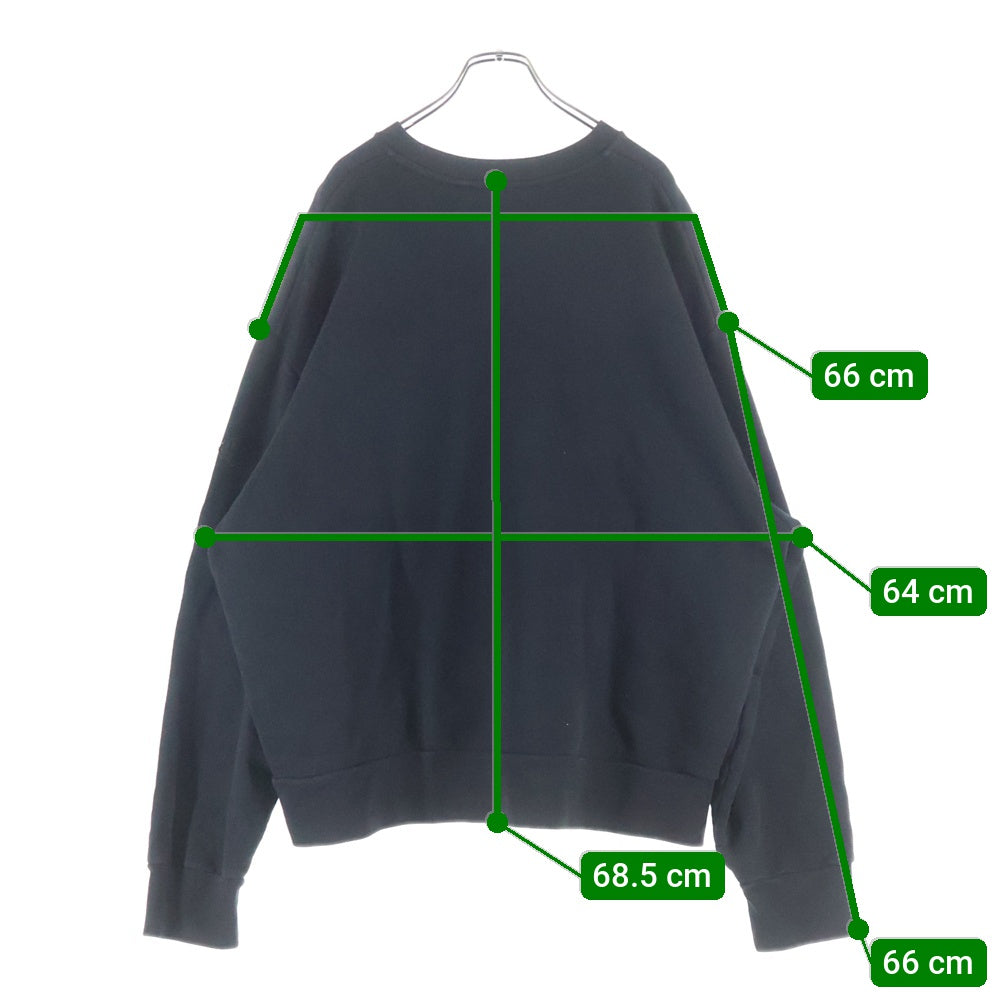 MONCLER(モンクレール) 24SS SWEAT SHIRT ロゴ刺繍 クルーネックスウェットトレーナー ブラック J10918G00023 89AEN