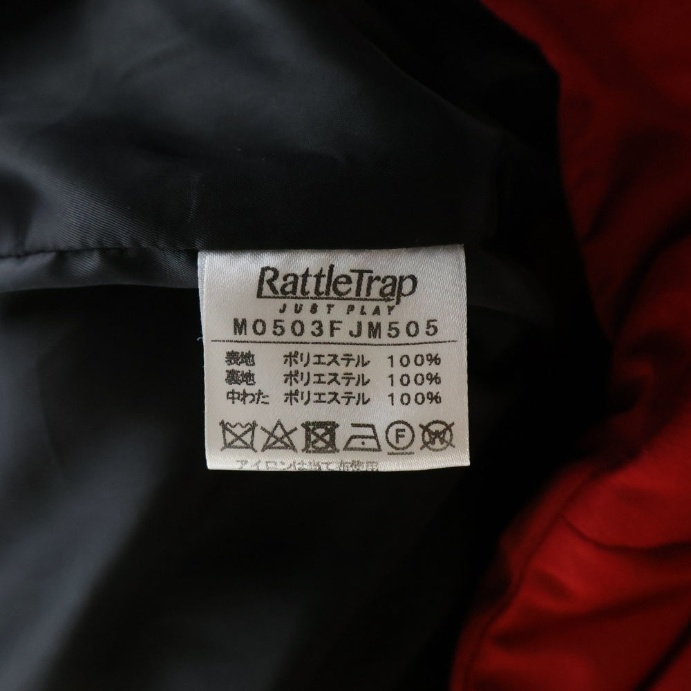 RATTLE TRAP(ラトルトラップ) JUST PLAY シームレスジャガード フード ブルゾン 中綿ジャケット レッド M0503FJM505
